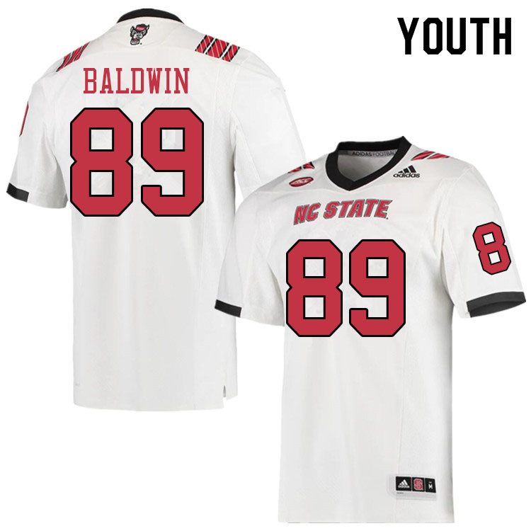 Youth #89 Jakolbe Baldwin NC State Wolfpack College Football Jerseys Sale-White - Click Image to Close